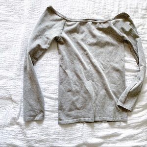 Free People Grey Body Con long sleeve top